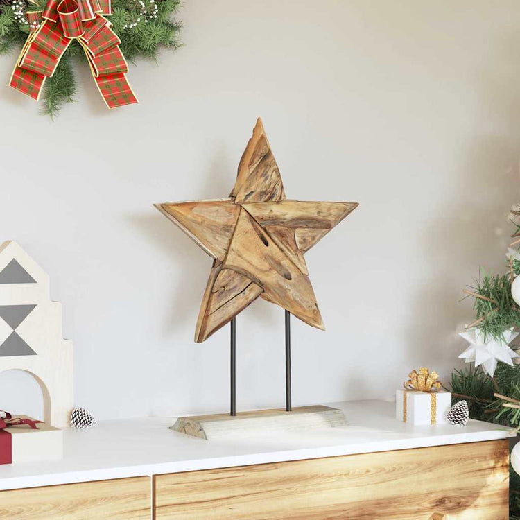 Vidaxx poinsettia marron 43,5 x 13,5 x 59 cm bois de teck massif