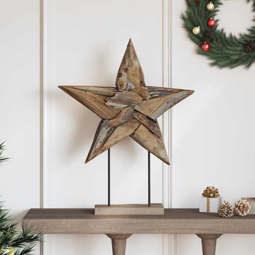 Vidaxx poinsettia marron 59,5 x 18 x 74 cm bois de teck massif