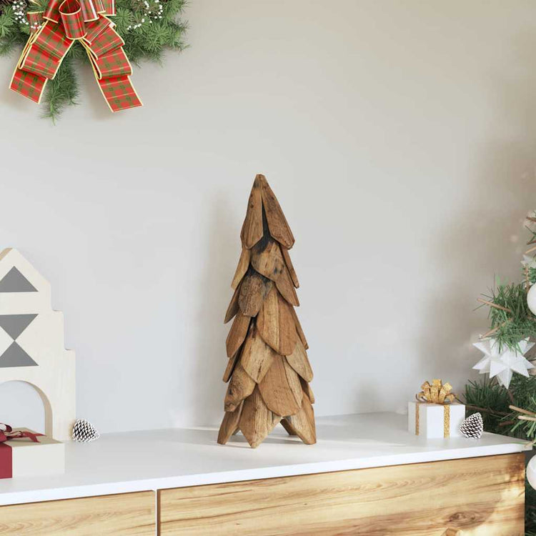 Vidaxx Sapin de Noël avec bois de teck massif marron standard 51 cm