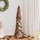 Vidaxx Sapin de Noël avec bois de teck massif marron standard 111 cm