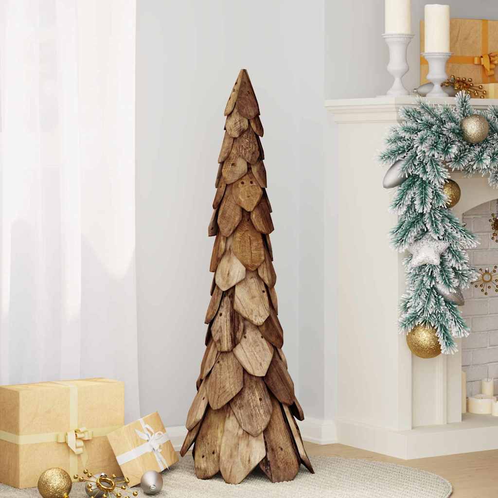 Vidaxx Sapin de Noël avec bois de teck massif marron standard 111 cm