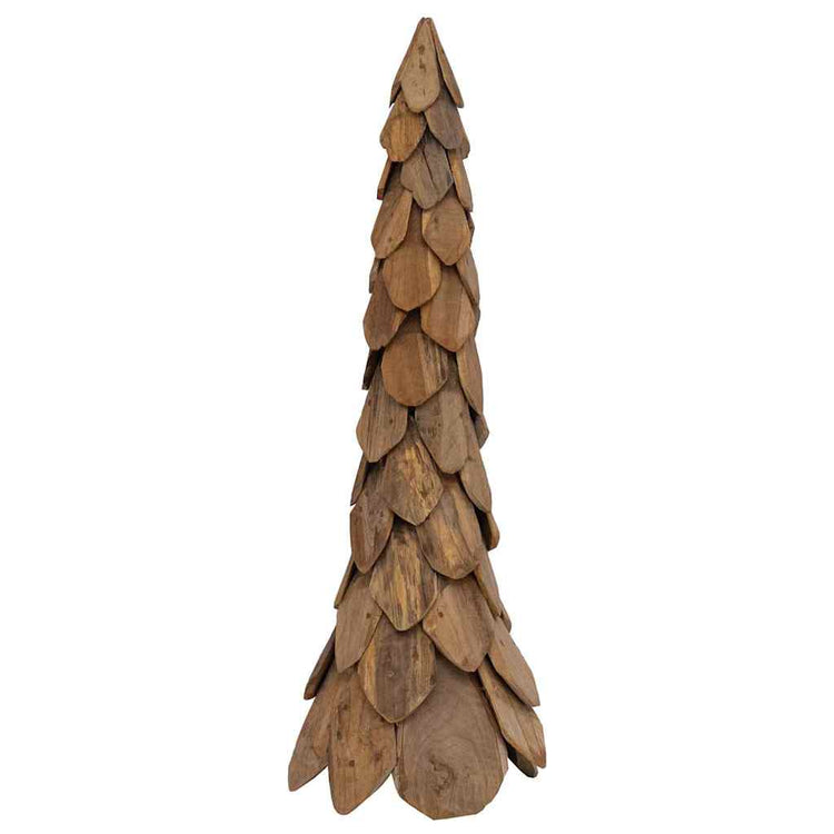 Vidaxx Sapin de Noël avec bois de teck massif marron standard 111 cm