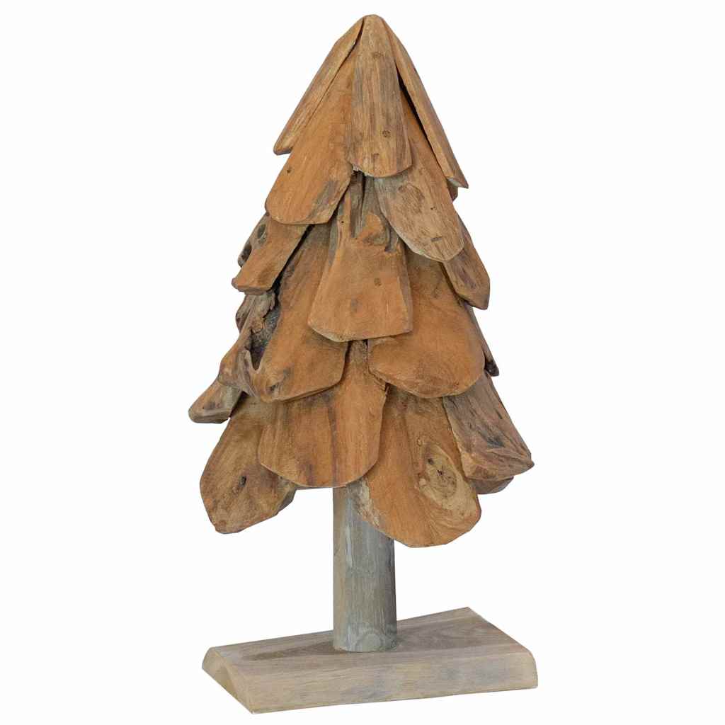 Vidaxx Sapin de Noël en bois de teck massif marron standard 61 cm