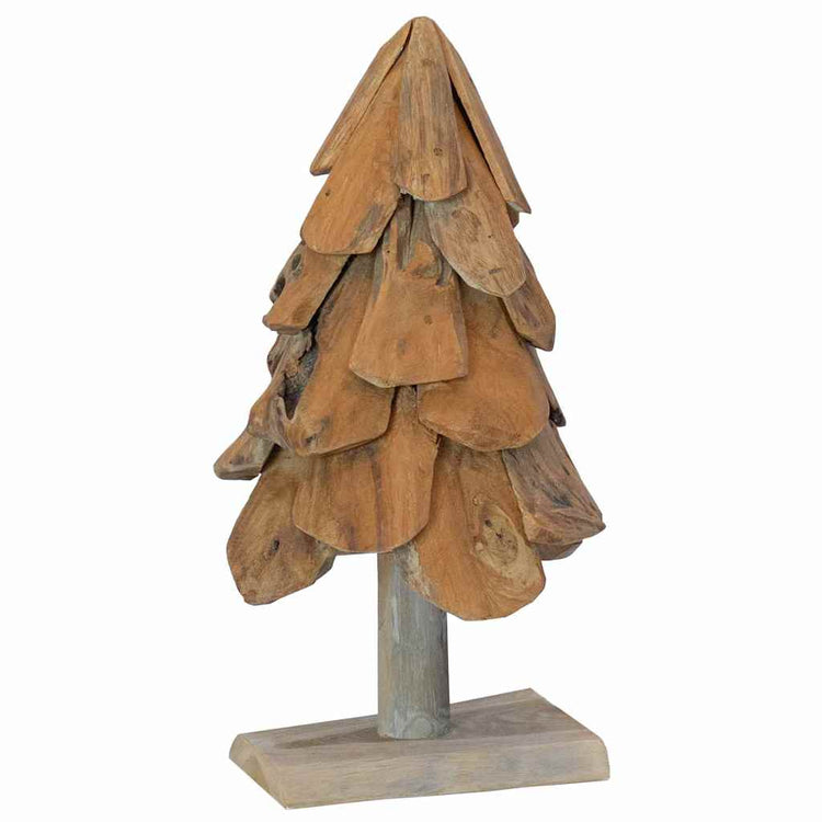 Vidaxx Sapin de Noël en bois de teck massif marron standard 61 cm