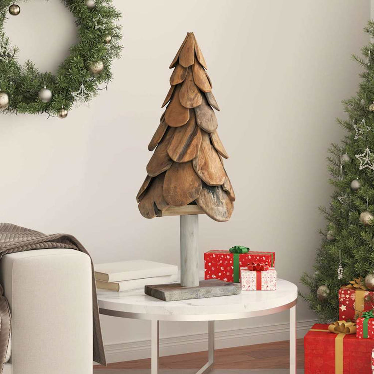 Vidaxx Sapin de Noël en bois de teck massif marron standard 91 cm