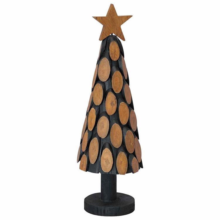 Vidaxx Sapin de Noël en bois de teck massif marron standard 61 cm