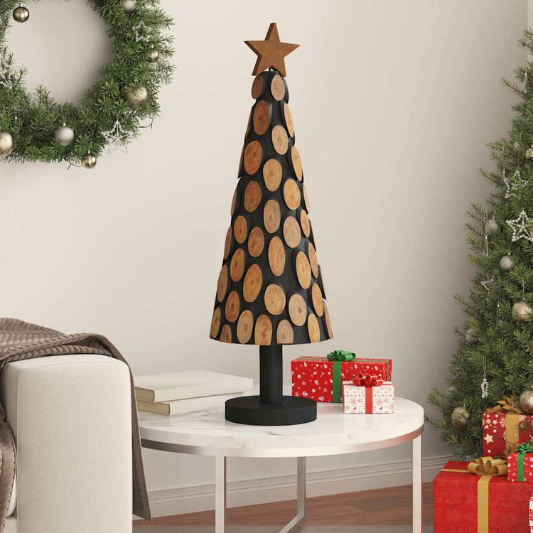 Vidaxx Sapin de Noël en bois de teck massif marron standard 90 cm