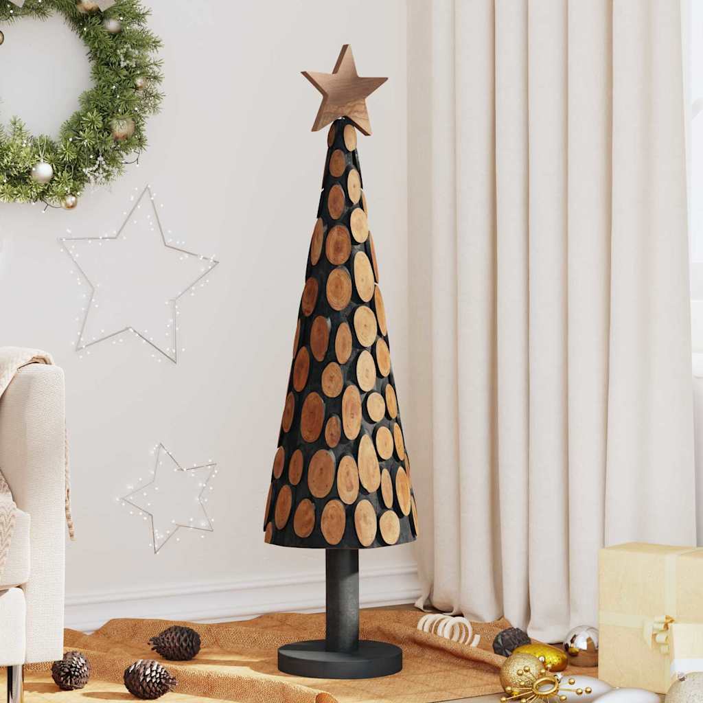 Vidaxx Sapin de Noël en bois de teck massif marron standard 120 cm