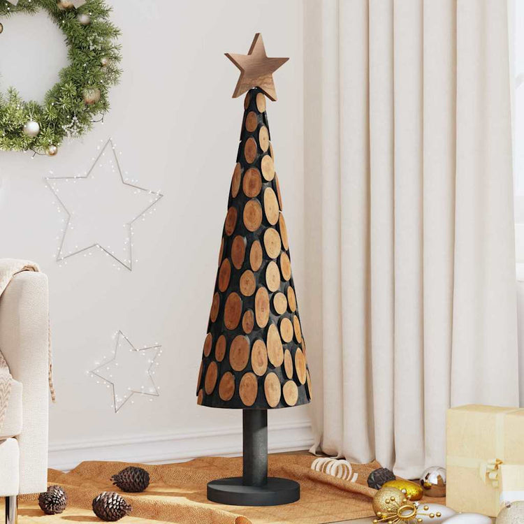 Vidaxx Sapin de Noël en bois de teck massif marron standard 120 cm