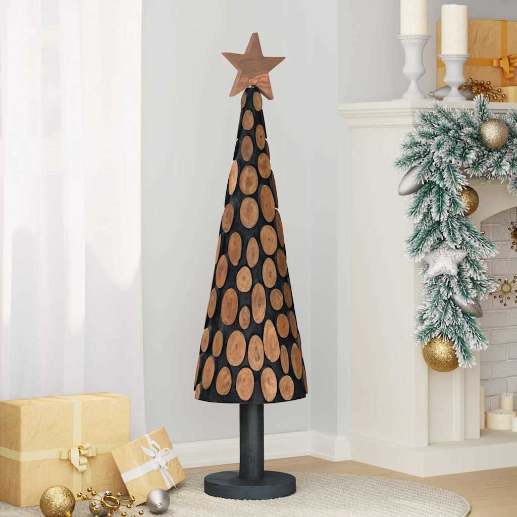 Vidaxx Sapin de Noël en bois de teck massif marron standard 120 cm