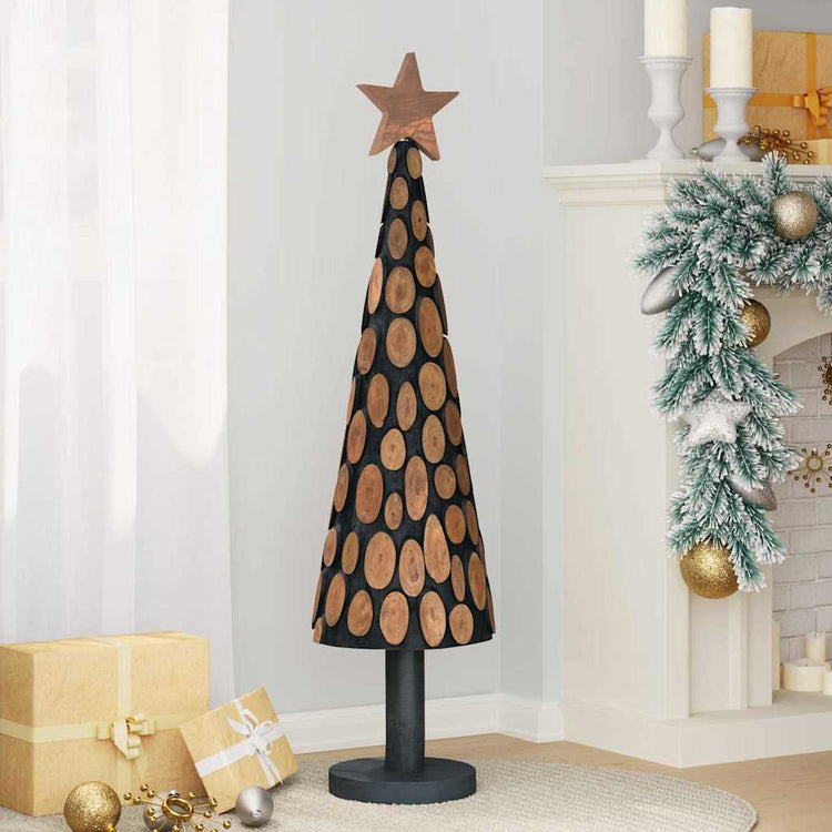 Vidaxx Sapin de Noël en bois de teck massif marron standard 120 cm