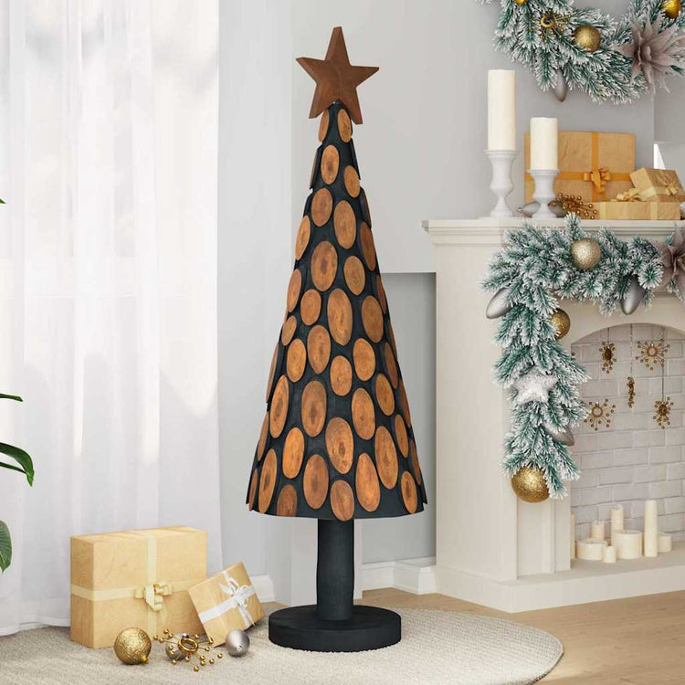 Vidaxx Sapin de Noël avec bois de teck massif marron standard 149 cm