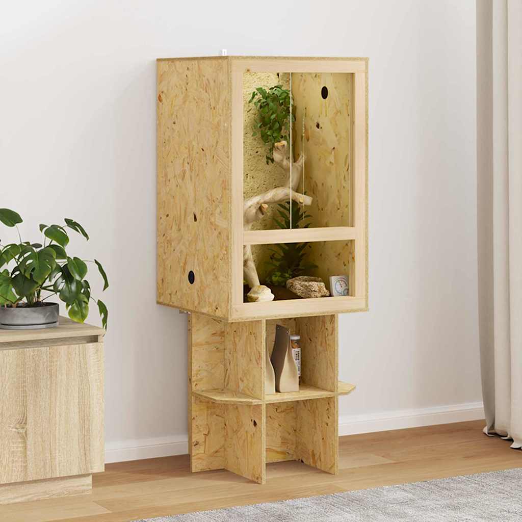 Vidaxl terrarium marron 50 x 50 x 130 cm osb