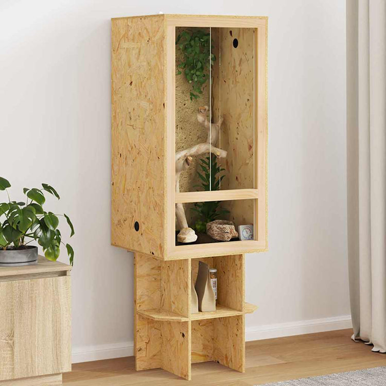 Vidaxl terrarium marron 50 x 50 x 130 cm osb