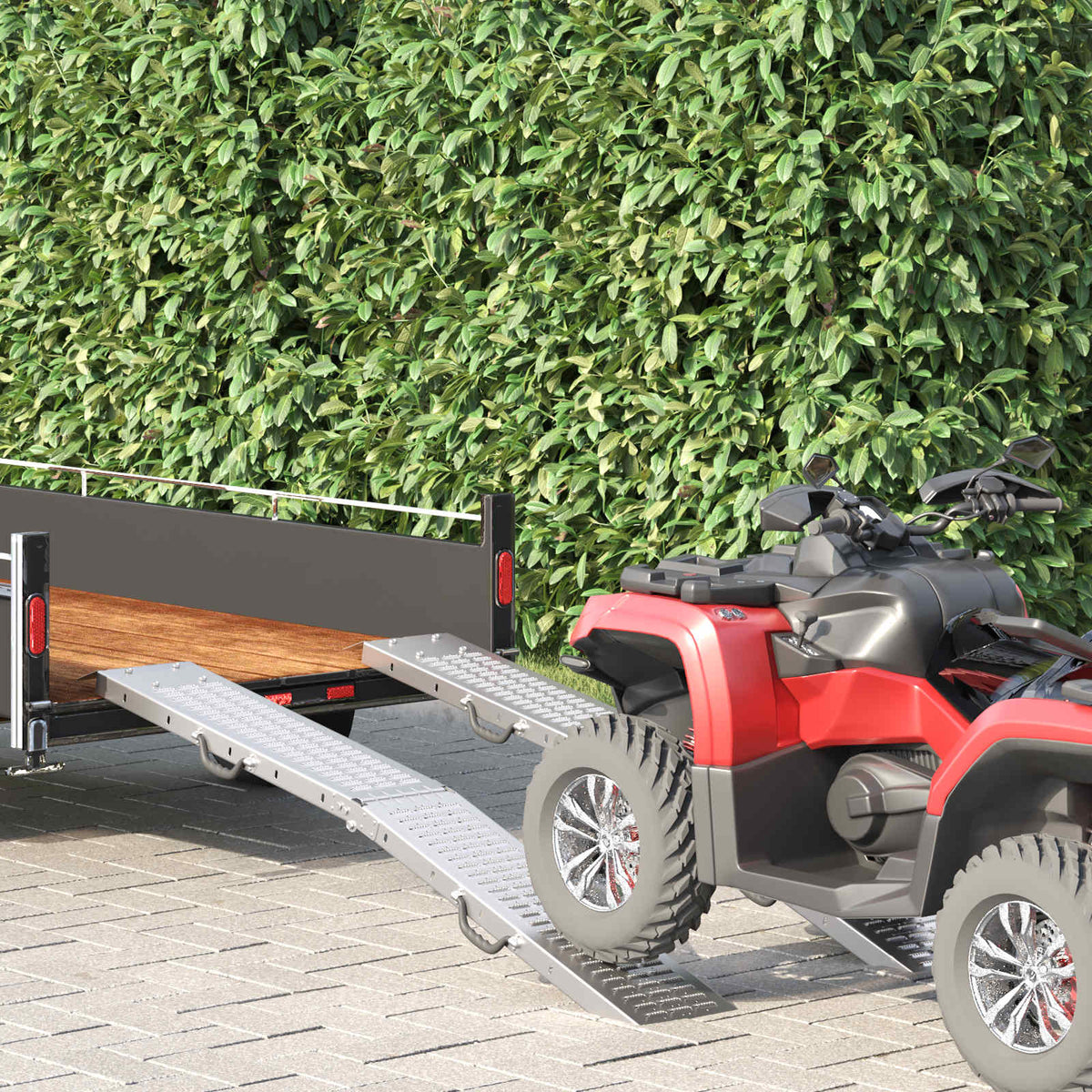 Vidaxl rampe de chargement 200 kg 2 pcs argent 166 x 23 x 4,5 cm
