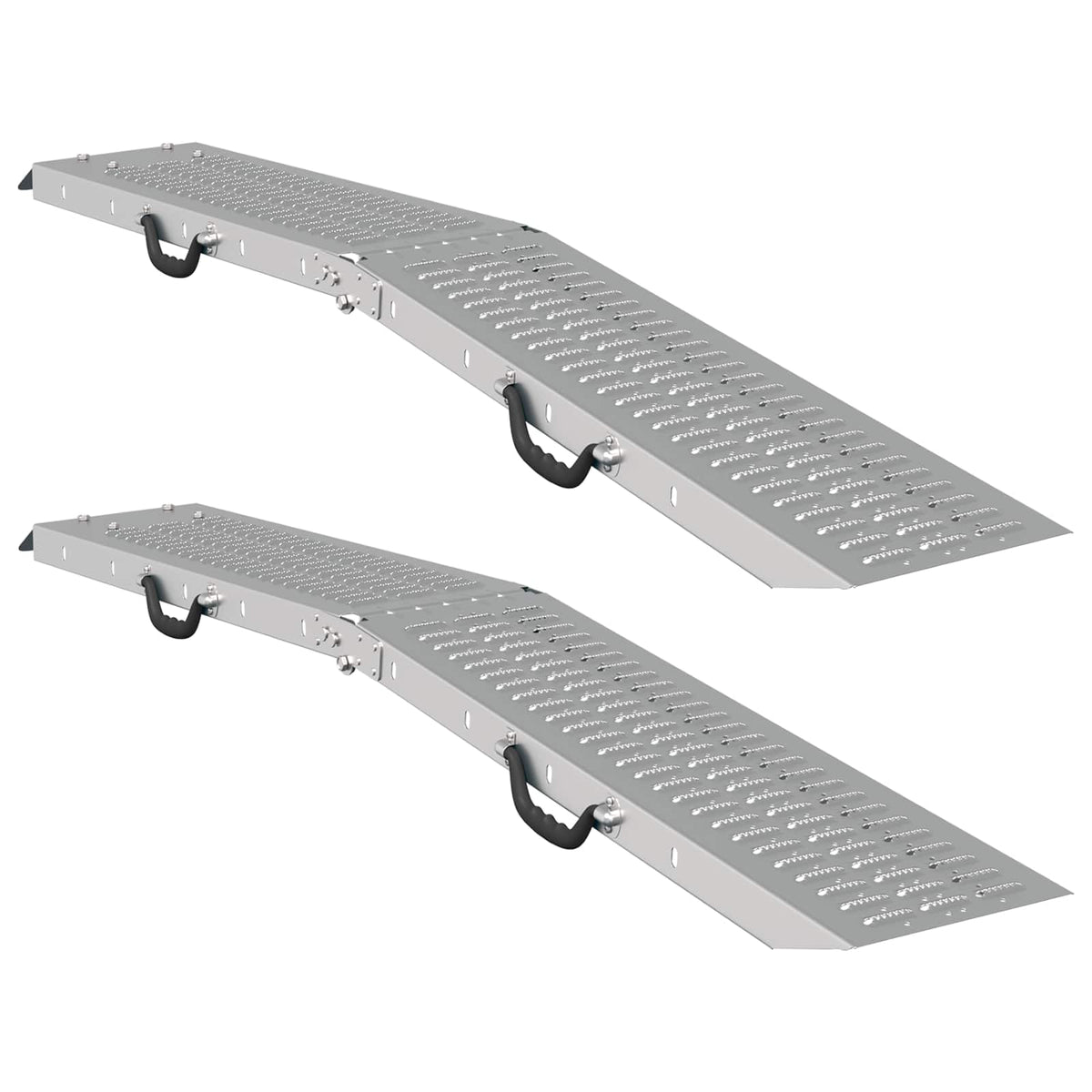 Vidaxl rampe de chargement 200 kg 2 pcs argent 166 x 23 x 4,5 cm