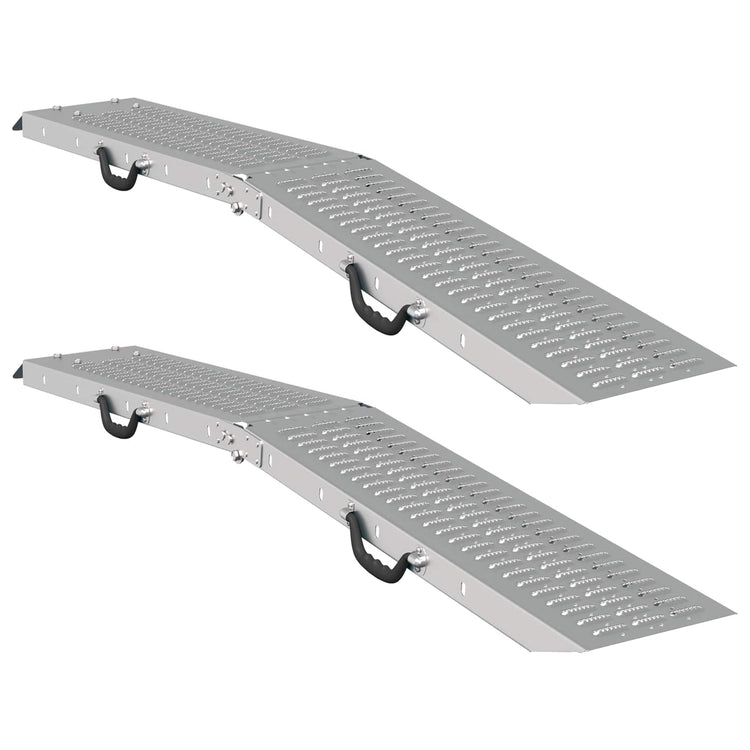 Vidaxl rampe de chargement 200 kg 2 pcs argent 166 x 23 x 4,5 cm