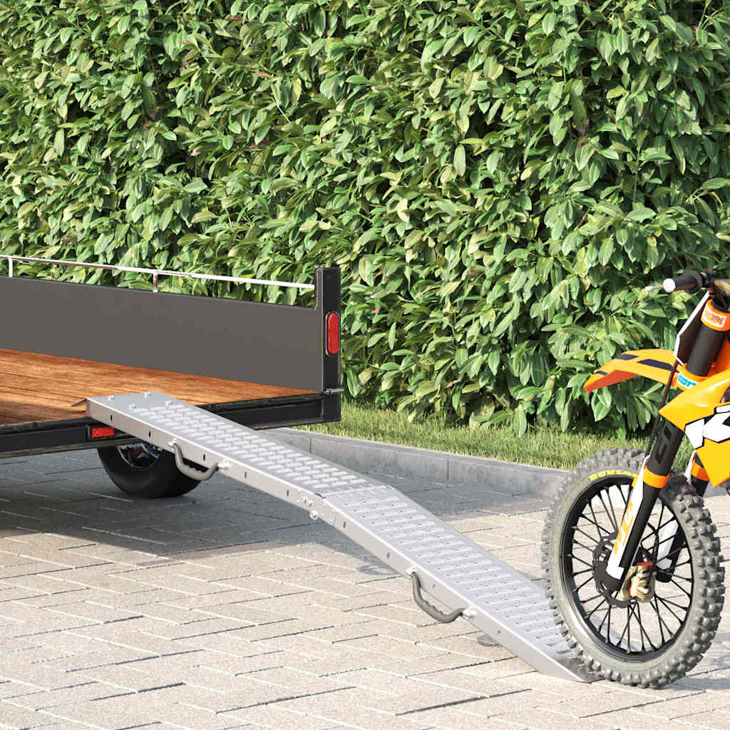 Vidaxl rampe de chargement 200 kg argent 186 x 23 x 4,5 cm