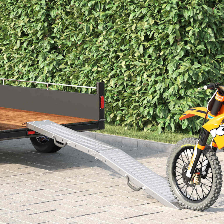 Vidaxl rampe de chargement 200 kg argent 186 x 23 x 4,5 cm