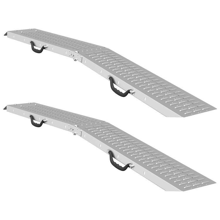 Vidaxl rampe de chargement 200 kg 2 pcs argent 186 x 23 x 4,5 cm