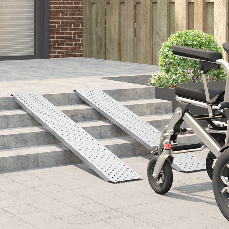 Vidaxl rampe de chargement 200 kg argent 159 x 23 x 5 cm acier galvanisé