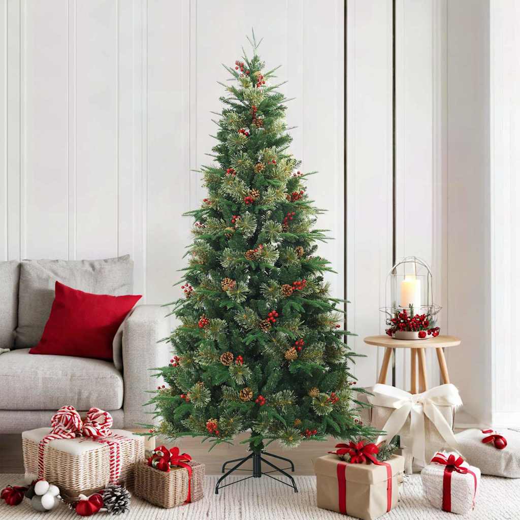 Vidaxx sapin de Noël artificiel pliant vert 180 cm PVC, PE et acier