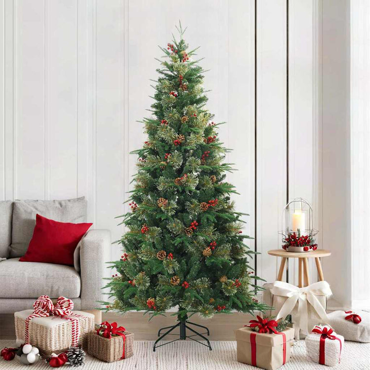 Vidaxx sapin de Noël artificiel pliant vert 210 cm PVC, PE et acier