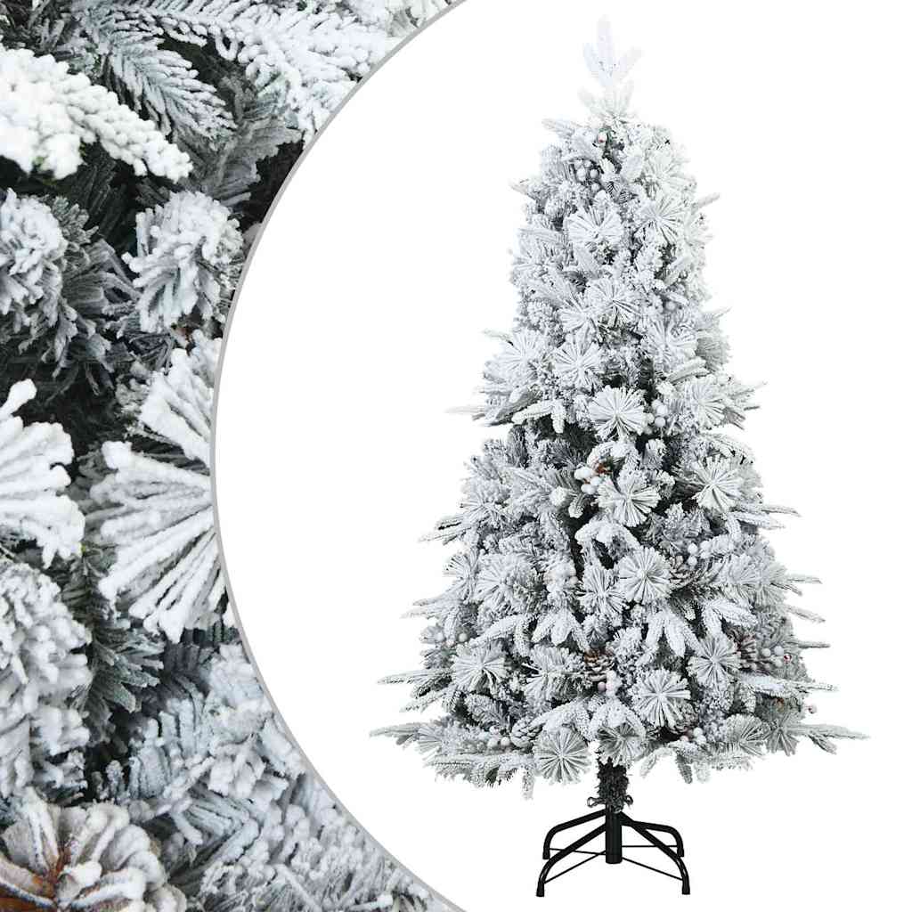 Vidaxl sapin de Noël artificiel avec branches plumeuses, enneigé blanc 150 cm