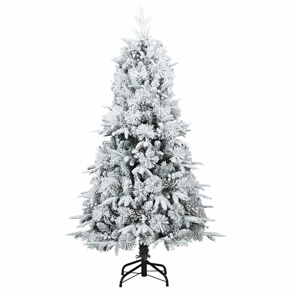 Vidaxl sapin de Noël artificiel avec branches plumeuses, enneigé blanc 150 cm