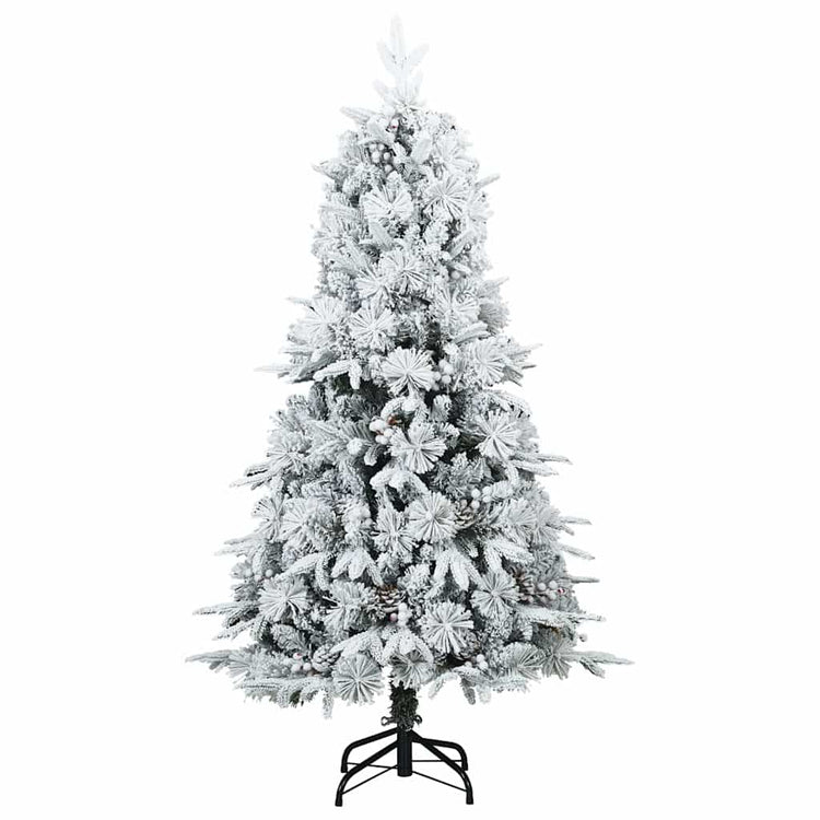 Vidaxl sapin de Noël artificiel avec branches plumeuses, enneigé blanc 150 cm