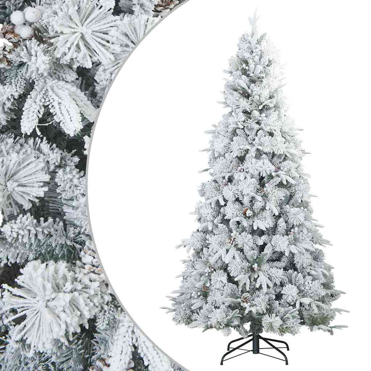 Vidaxl sapin de Noël artificiel avec branches plumeuses, enneigé blanc 180 cm