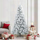 Vidaxl sapin de Noël artificiel avec branches plumeuses, blanc enneigé 210 cm