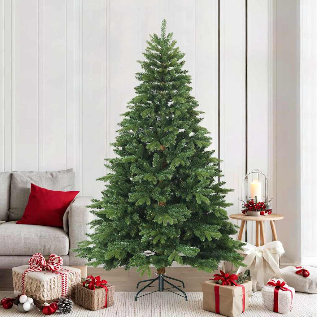 Vidaxx sapin de Noël artificiel pliant vert 210 cm PVC, PE et acier