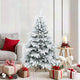Vidaxl sapin de Noël artificiel avec branches plumeuses, enneigé blanc 150 cm