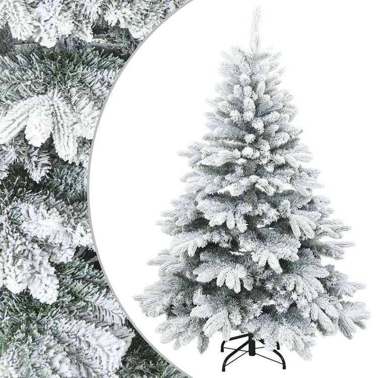 Vidaxl sapin de Noël artificiel avec branches plumeuses, enneigé blanc 150 cm