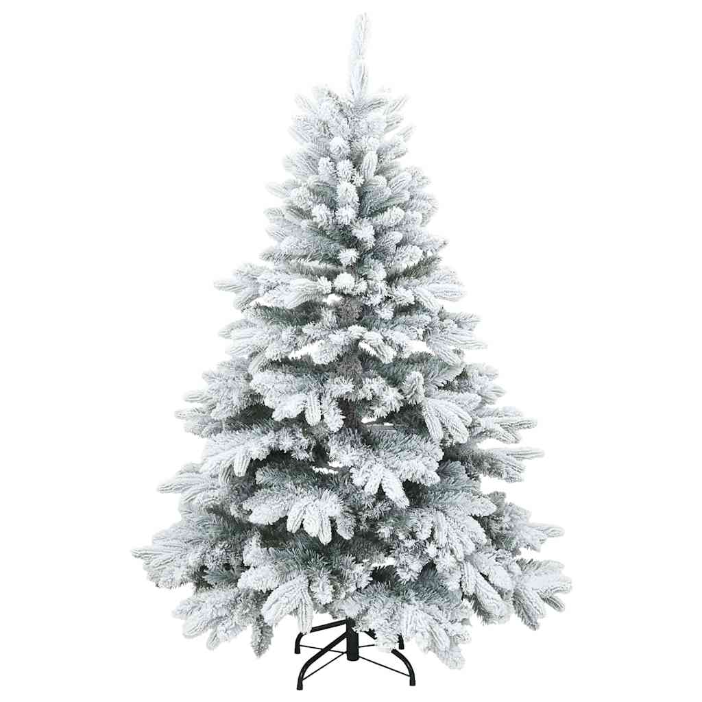 Vidaxl sapin de Noël artificiel avec branches plumeuses, enneigé blanc 150 cm