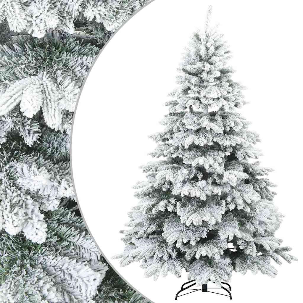 Vidaxl sapin de Noël artificiel avec branches plumeuses, enneigé blanc 180 cm
