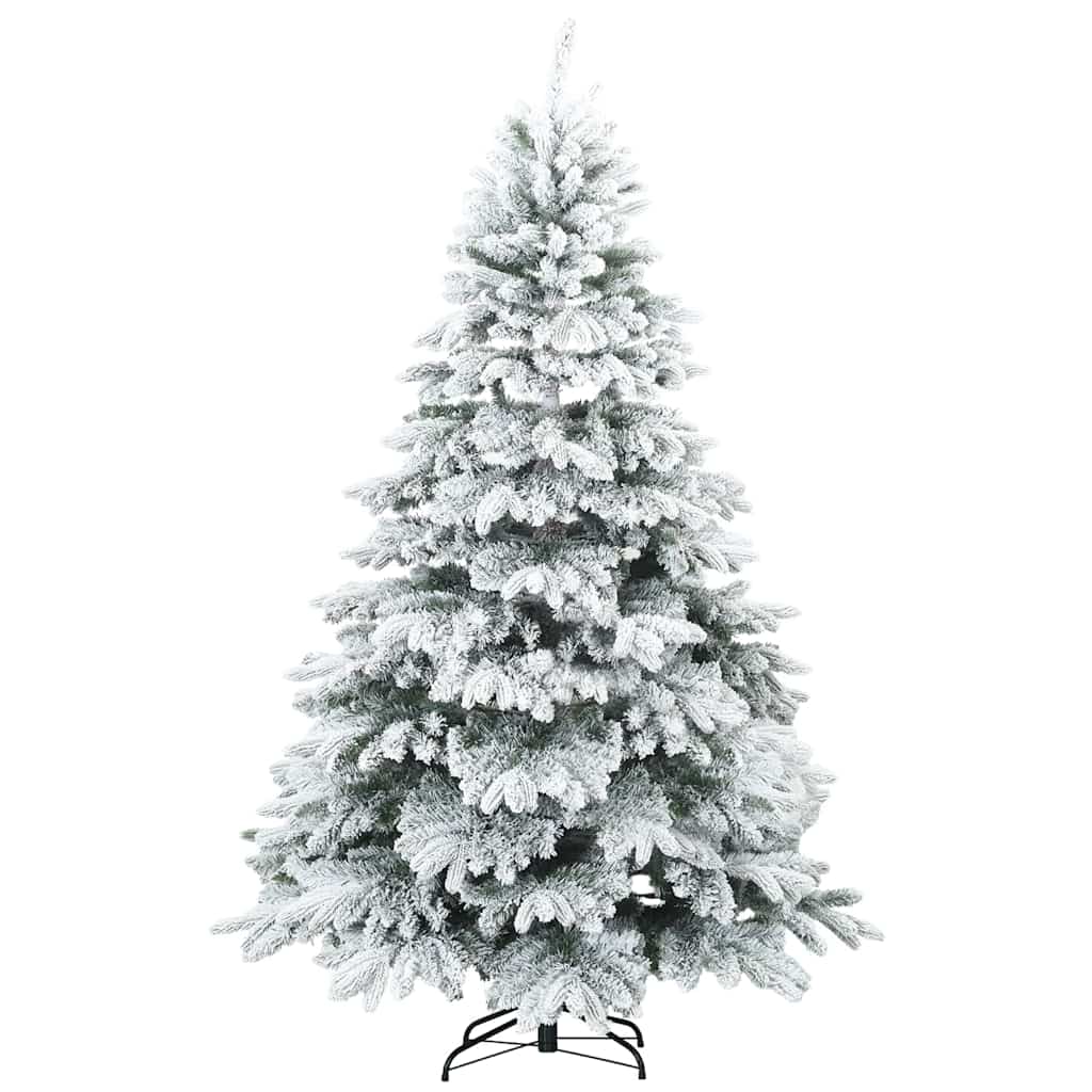 Vidaxl sapin de Noël artificiel avec branches plumeuses, enneigé blanc 180 cm
