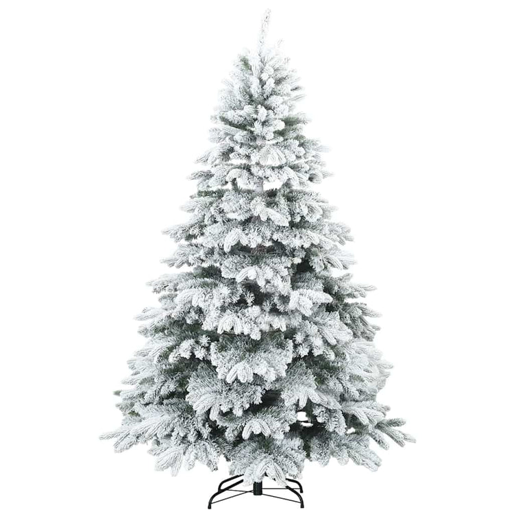 Vidaxl sapin de Noël artificiel avec branches plumeuses, enneigé blanc 180 cm
