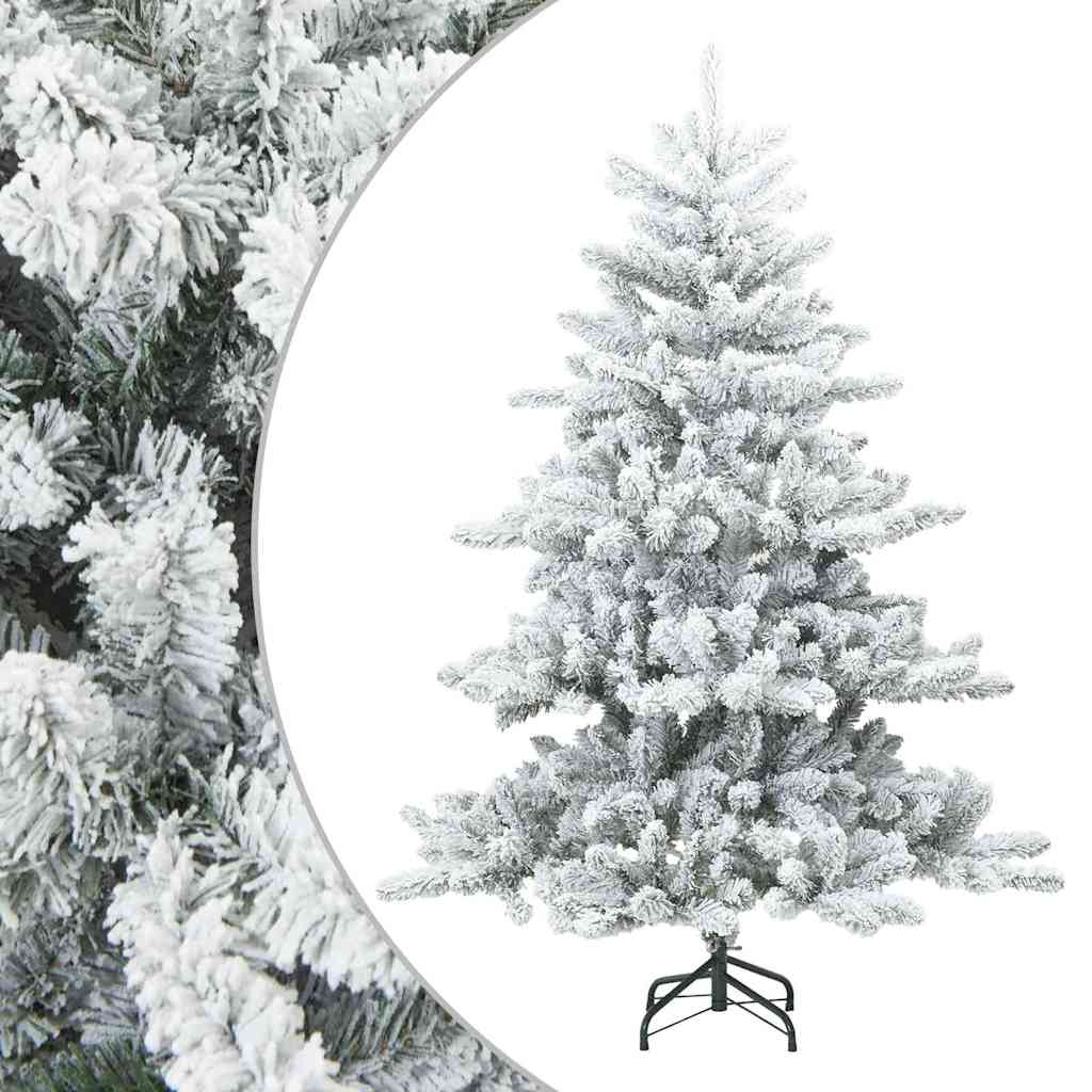 Vidaxl sapin de Noël artificiel avec branches plumeuses, enneigé blanc 150 cm