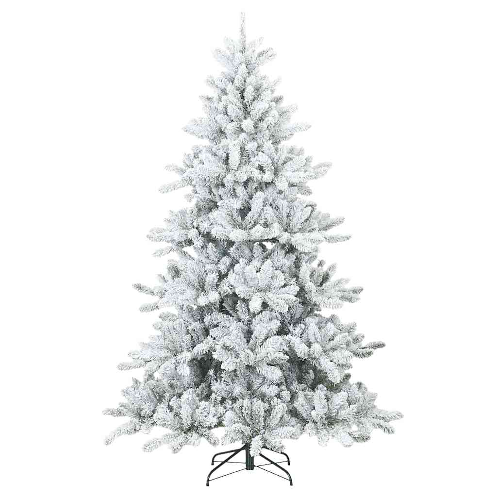 Vidaxl sapin de Noël artificiel avec branches plumeuses, enneigé blanc 180 cm