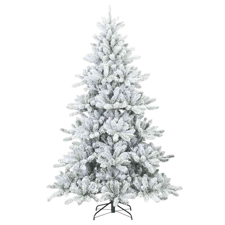 Vidaxl sapin de Noël artificiel avec branches plumeuses, enneigé blanc 180 cm