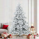 Vidaxl sapin de Noël artificiel avec branches plumeuses, blanc enneigé 210 cm