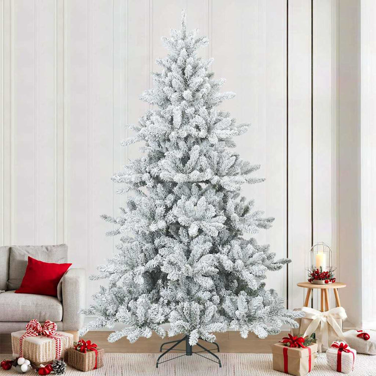 Vidaxx sapin de Noël artificiel avec branches plumeuses, blanc enneigé 240 cm