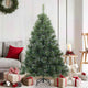 Vidaxl sapin de Noël artificiel avec branches plumeuses, vert enneigé 150 cm