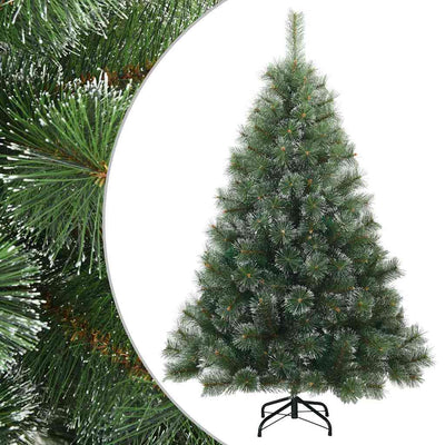 Vidaxl sapin de Noël artificiel avec branches plumeuses, vert enneigé 150 cm
