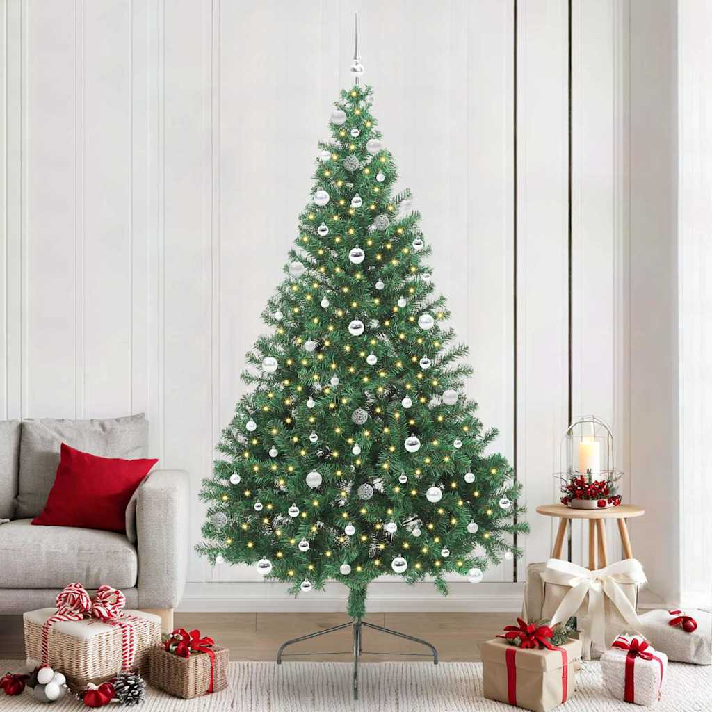 Vidaxx sapin de Noël artificiel illuminé avec 300 LED vert 240 cm PVC