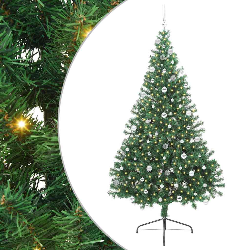 Vidaxx sapin de Noël artificiel illuminé avec 300 LED vert 240 cm PVC