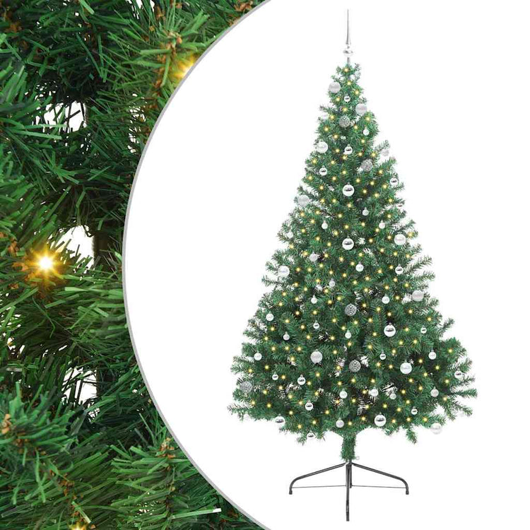 Vidaxx sapin de Noël artificiel illuminé avec 300 LED vert 240 cm PVC