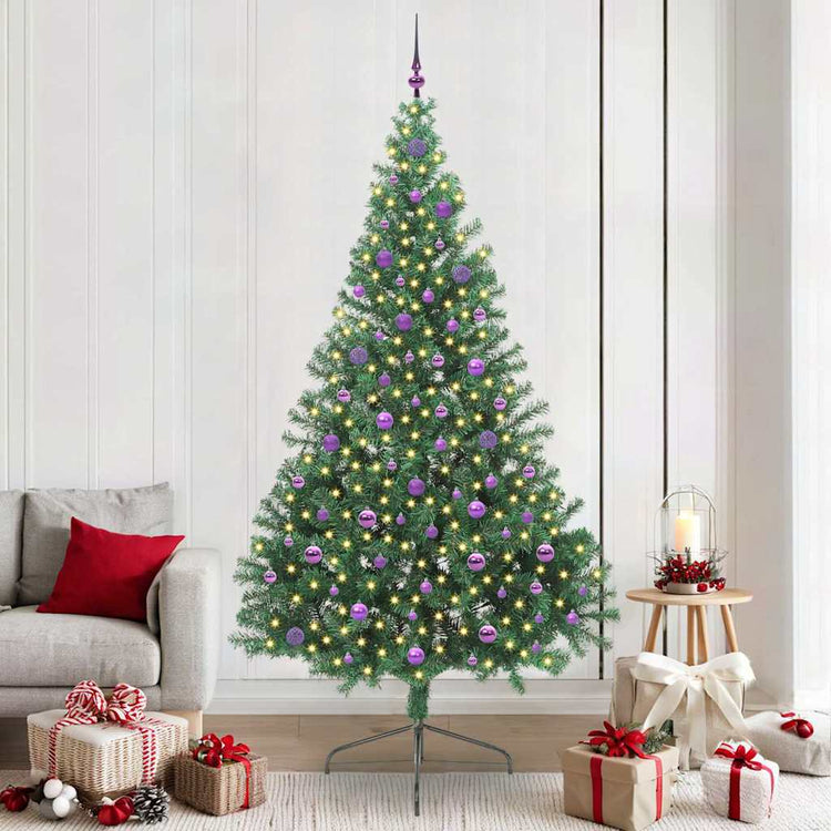Vidaxx sapin de Noël artificiel illuminé avec 300 LED vert 240 cm PVC